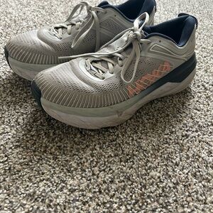 Hoka One One Cream and Black Running Shoes